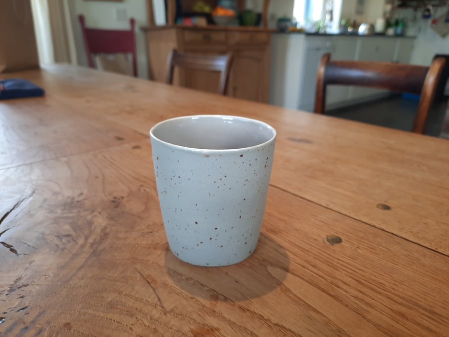  7oz Taupe grey ceramic coffee tumbler mug