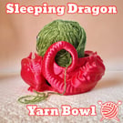 Sleeping Dragon Yarn Bowl 3D Printed Crochet & Knitting Gift for Yarn Lovers
