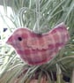 2 little birds, hanging ornaments hand stitched from wool felt, crochet detail - Image 6