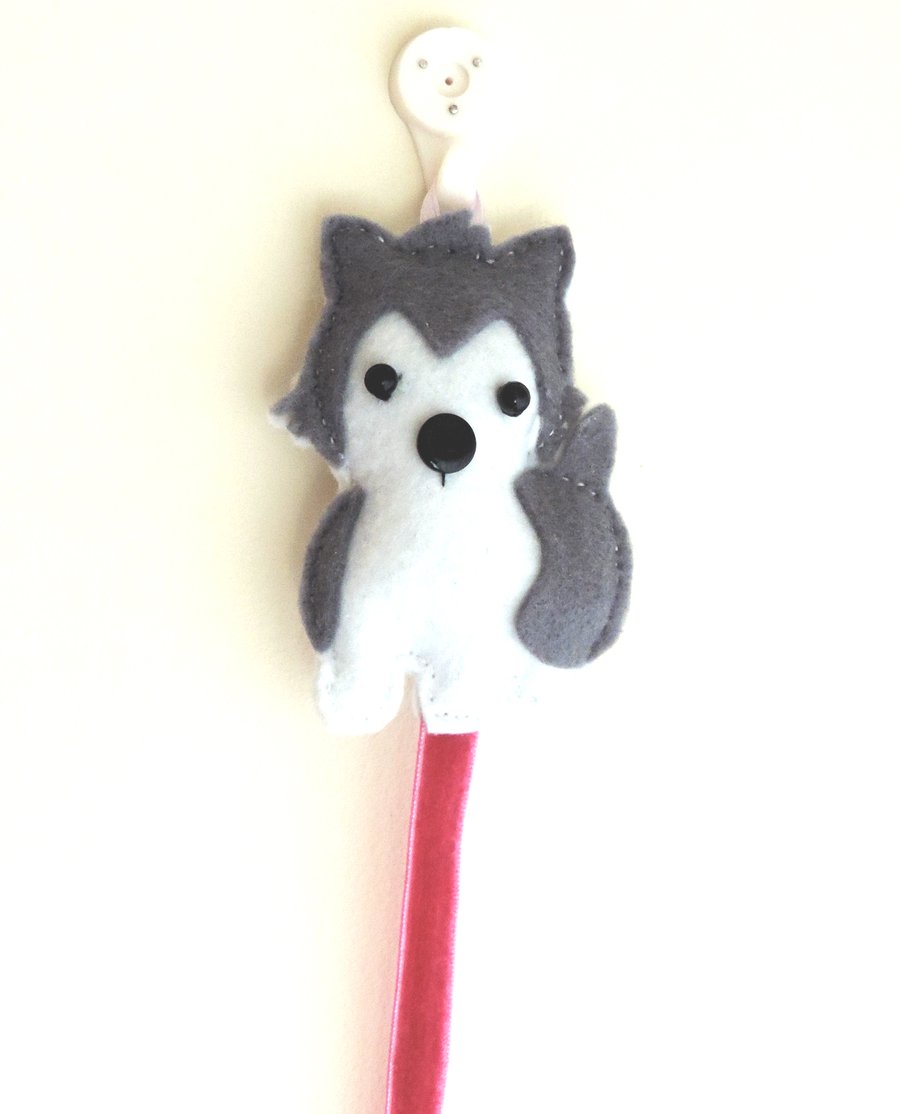 Husky dog Hair Clip Holder, Husky puppy Hair Accessories holder, Dog lovers gift