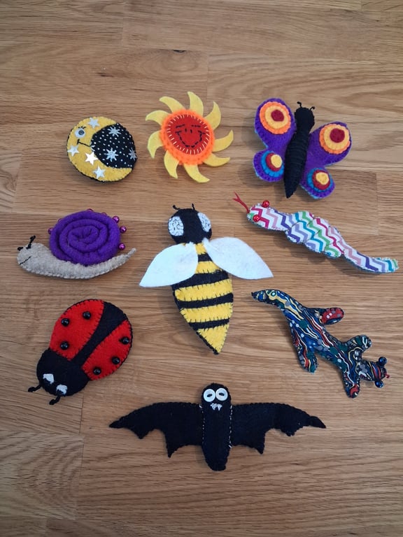 Assorted Handmade Felt Brooches 