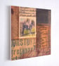 Vintage Paper Collage on Wood Panel, 14.8cms, Free UK Postage (206) - Image 2