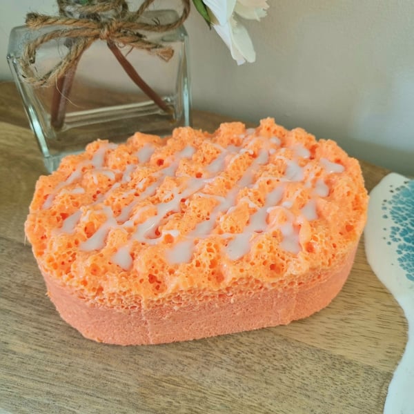 Sweet Orange Soap Infused Exfoliating Massage Sponge