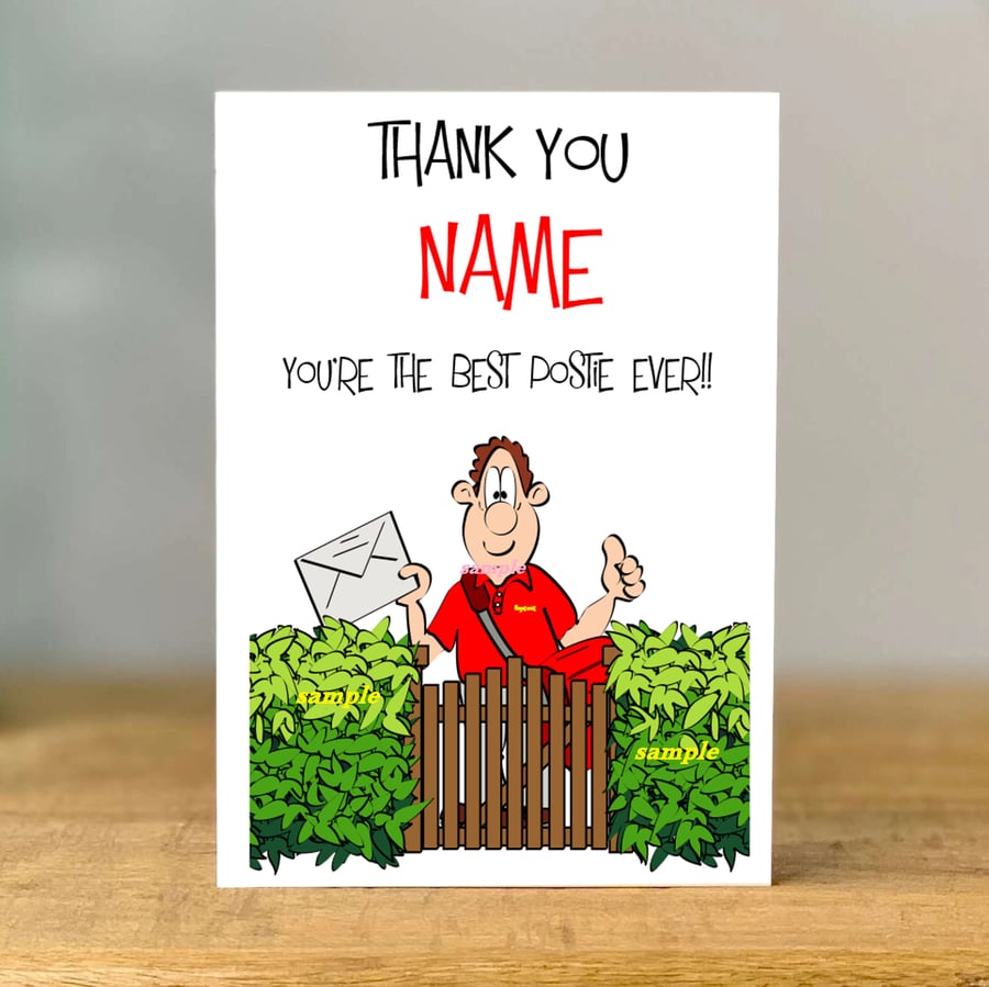 Personalised Postman Thank You Card, Royal Mail Retirement, dad, son, brother, 