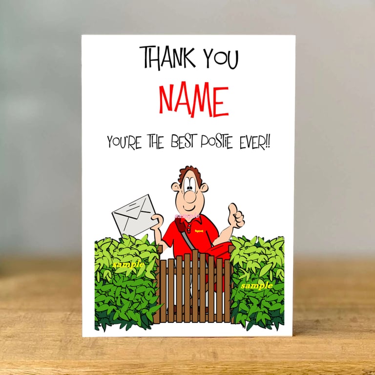 Personalised Postman Thank You Card, Royal Mail Retirement, dad, son, brother, 