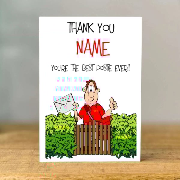 Personalised Postman Thank You Card, Royal Mail Retirement, dad, son, brother, 