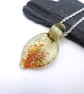 lampwork glass autumn leaf pendant necklace - Image 1