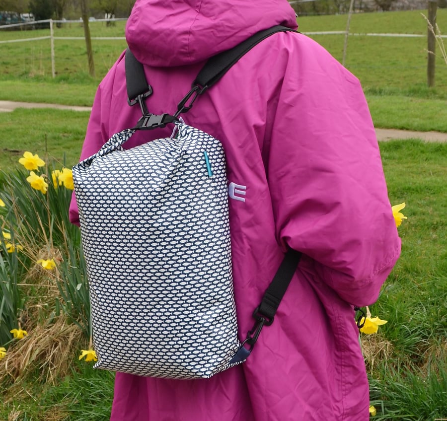 Small  PVC Vinyl  Rucksack For Swimming and Gym, small fishy design