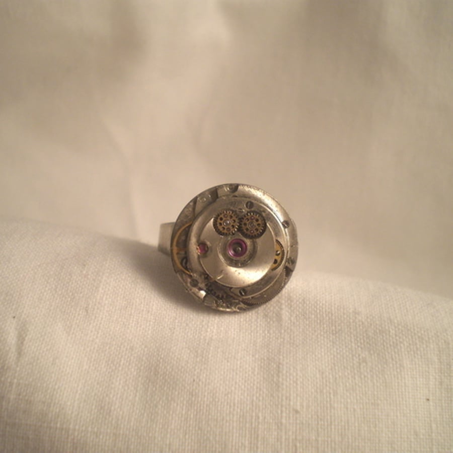 Steampunk Time On My Hands Ring