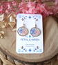 Dried, Pressed Real Flower Dangle Drop Earrings, Hypoallergenic