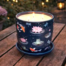 Pond Life ceramic garden candle with Citronella & Lemongrass
