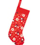 Handmade Christmas Stocking Santa-Stars Design, Green-Eco-Friendly-CST014