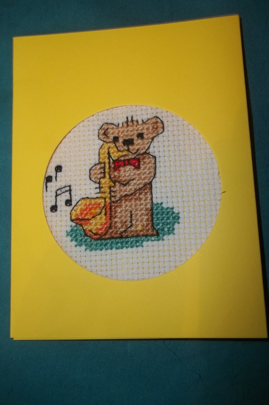 Saxophone teddy card