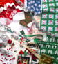 Slow stitching kit - Christmas theme. Fabric remnants, fabric bundle - Image 4