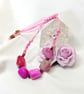 Pink Agate & Macrame Bracelet