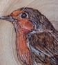 Pyrography Robin & Mistletoe wood slice hanging decoration - Image 4