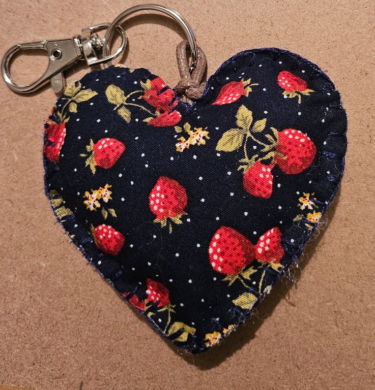 Raspberry Heart Keyring