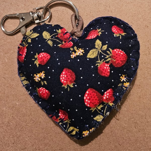 Raspberry Heart Keyring