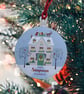 Personalised Family Name Christmas House Hanging Tree Ornament Decoration - Image 1