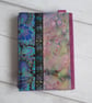 SOLD - A6 Reusable Patchwork Notebook Cover - Dreamer in Blues & Pinks - Image 2