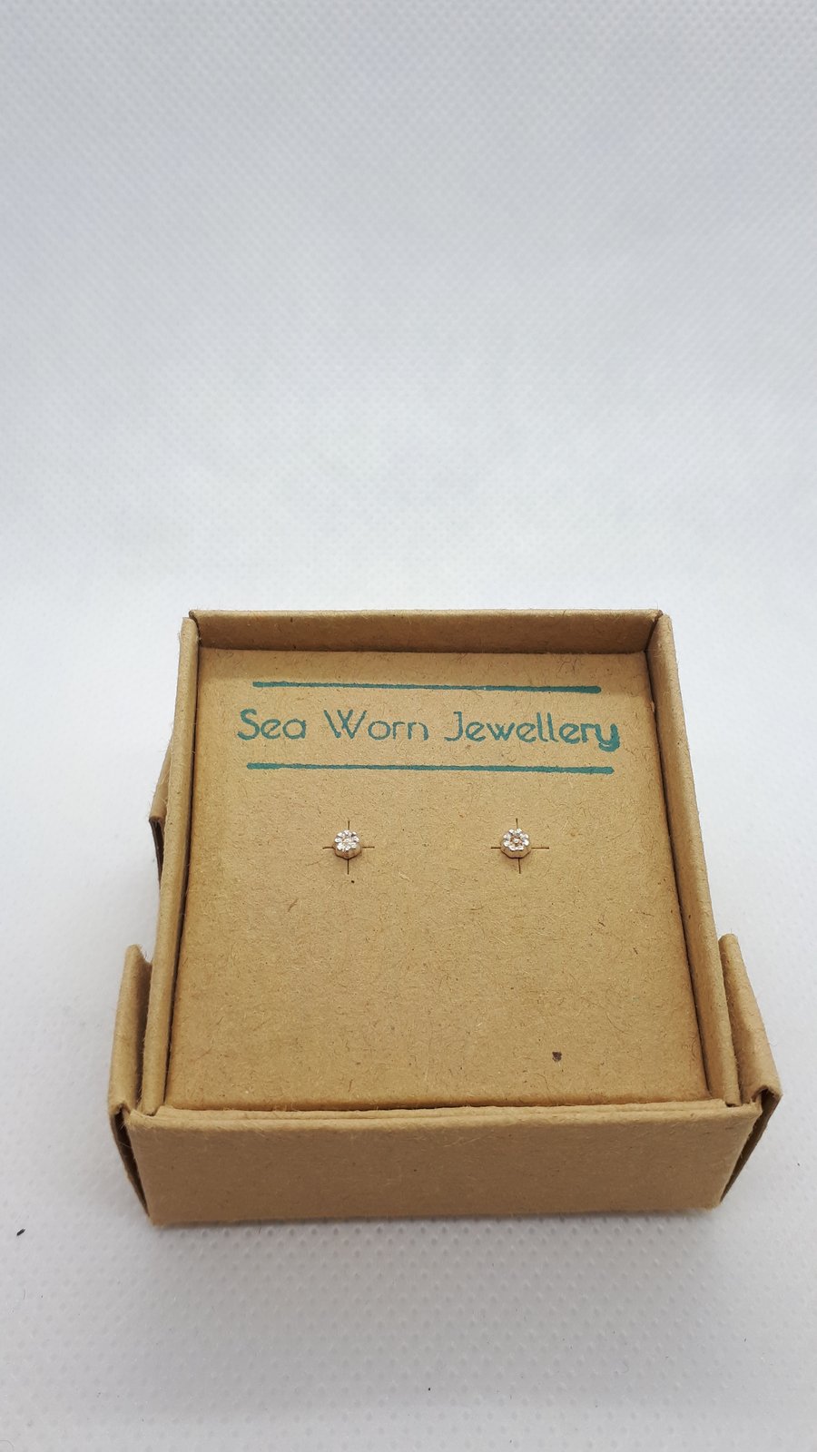 Fine silver tiny daisy studs