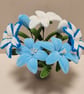 Everlasting Blue Lily Pot - Handmade Chenille Stem Flower Bouquet - Image 2