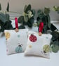 Lavender Sachets: Pair of Linen Ladybirds, Handmade
