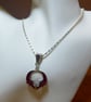 Red and Silver Enamelled Bat Pendant Necklace with Long Chain - Image 2