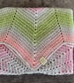 Grey, Green and Pink Baby Blanket, New Baby Gift, Crocheted Baby Blanket - Image 7