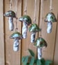 ceramic hanging mushroom green medium