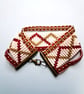 Red white gold beaded Loom bracelet - Image 1