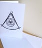 All Seeing Eye - Masonic - Single or Pack of Six Greeting Cards with Envelopes - Image 1