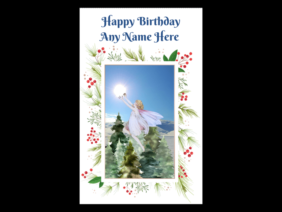 Birthday Card Fairy Goddess Sun Light Personalisable Seeded Card Option Wiccan 