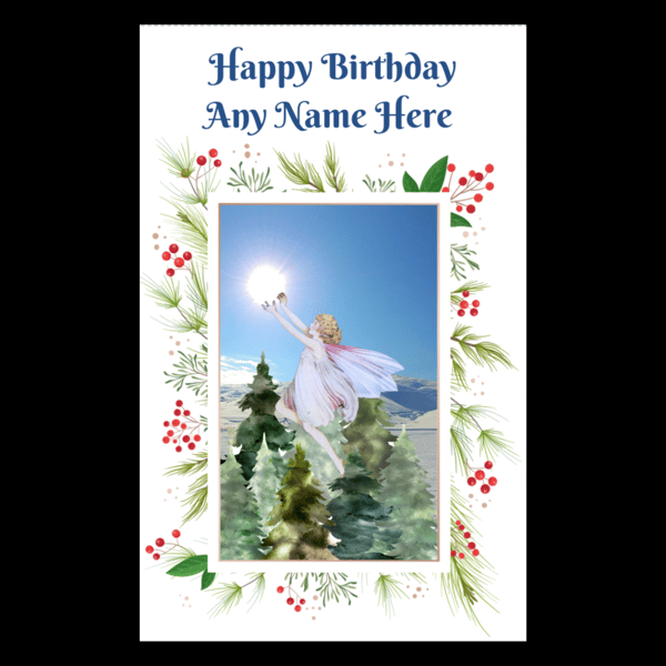 Birthday Card Fairy Goddess Sun Light Personalisable Seeded Card Option Wiccan 