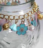 Turquoise & Lilac Flower Charm Bracelet - Image 6