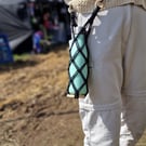 Macrame Bottle Holder with removable straps, Sustainable festival bottle bag