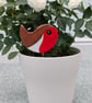 Clay robin decoration, plant pot decoration, gift for indoor gardeners  - Image 4