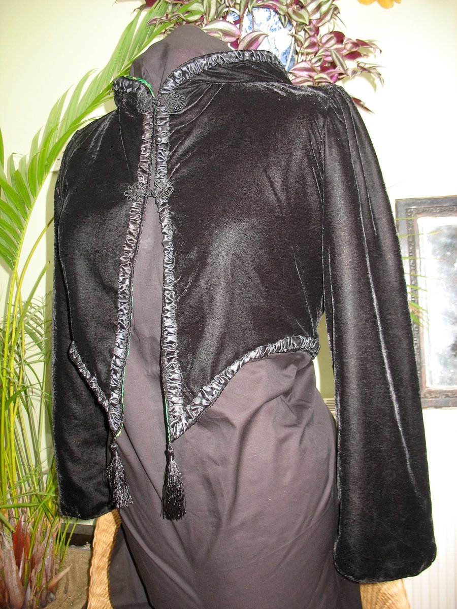 Sweet black velvet gothic pixie jacket
