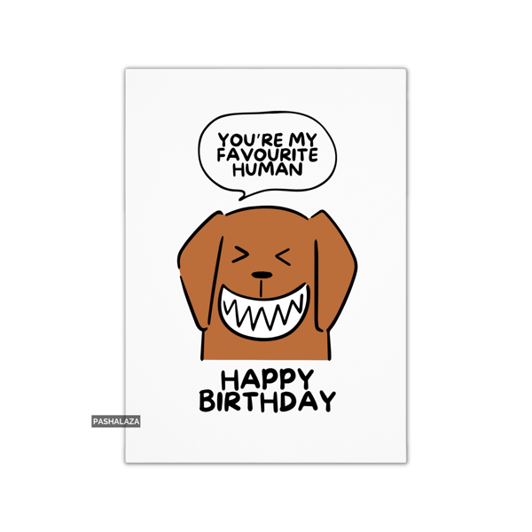 Funny Birthday Card - Novelty Banter Greeting Card - Favourite Human