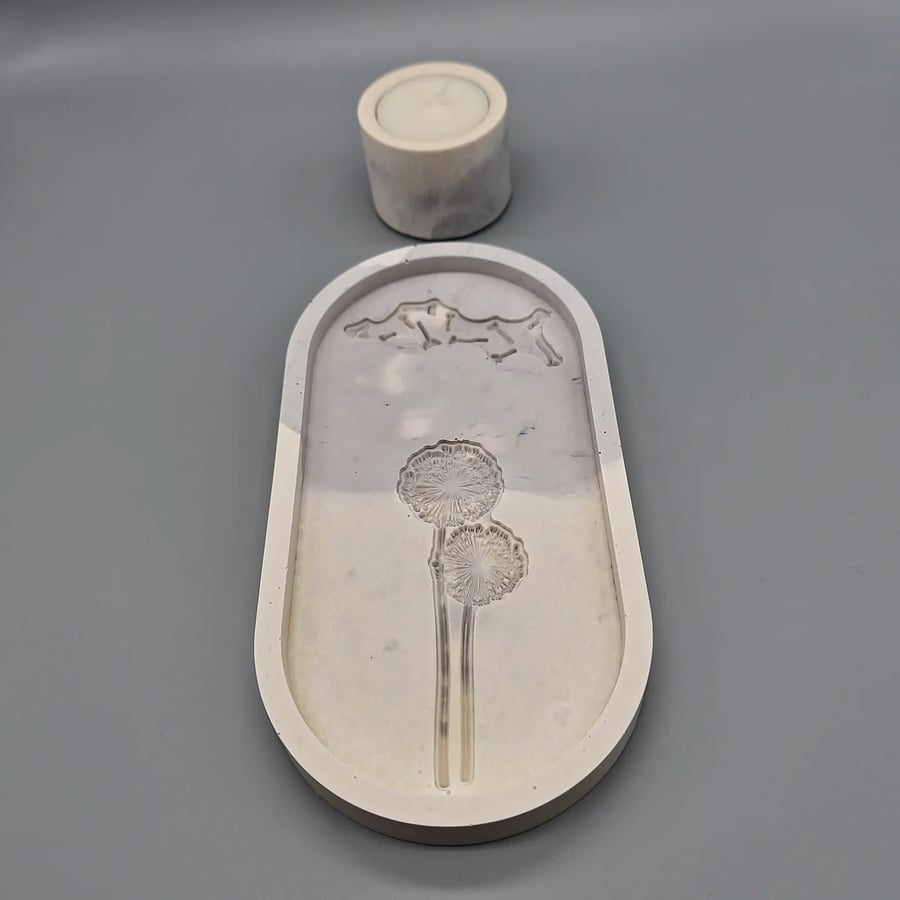 Jesmonite tray & tealight holder
