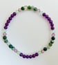 Amethyst, Moss Agate & Crystal Bracelet - Birthday, Anniversary, Gifts For Her - Image 2