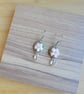 Handmade Pink & Beige Blossom Earrings