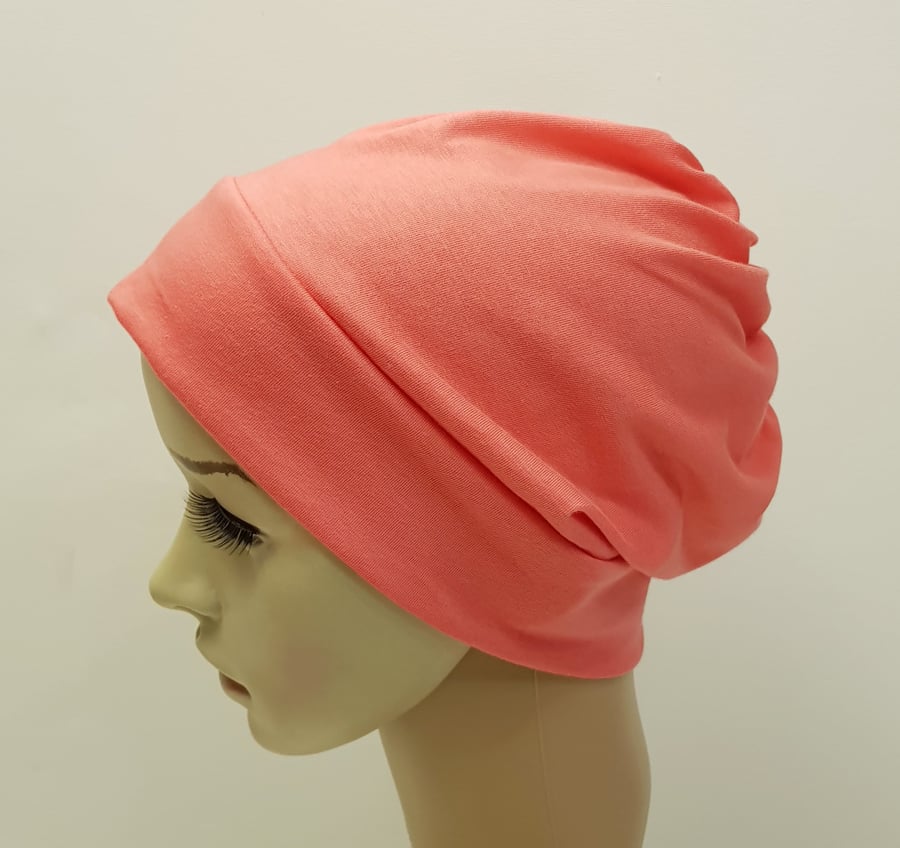 Cotton jersey beanie, chemo hat for women, alopecia hair loss head wear