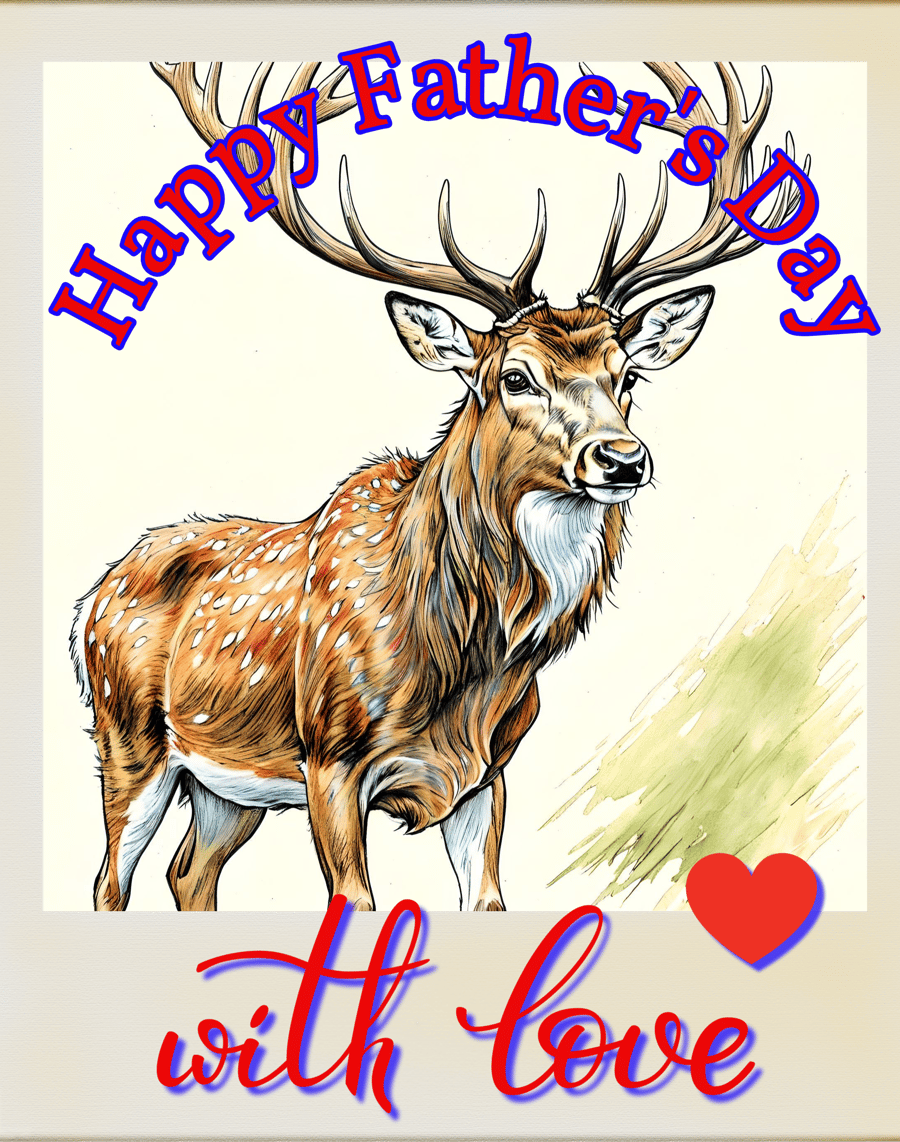 Stag Father's Day Card A5