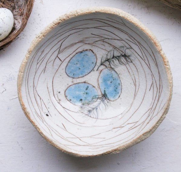 Rustic bird nest bowl