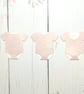 Die cut baby vests for card making, baby shower invitations, pink, pack of 3