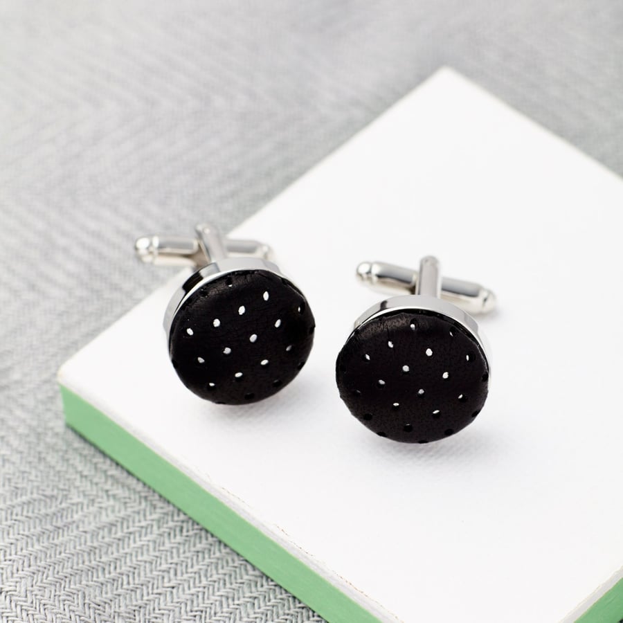 Leather Textured Cufflinks, smart jewellery for men