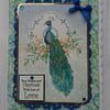 3D Luxury Handmade Card Best Wishes Happiness and Love Peacock Poppy Kay Designs