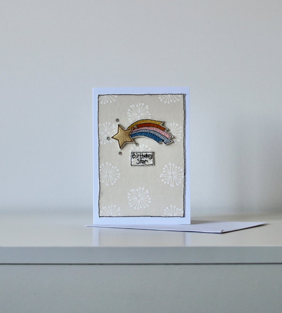 'Birthday Star' - Handmade Blank Card