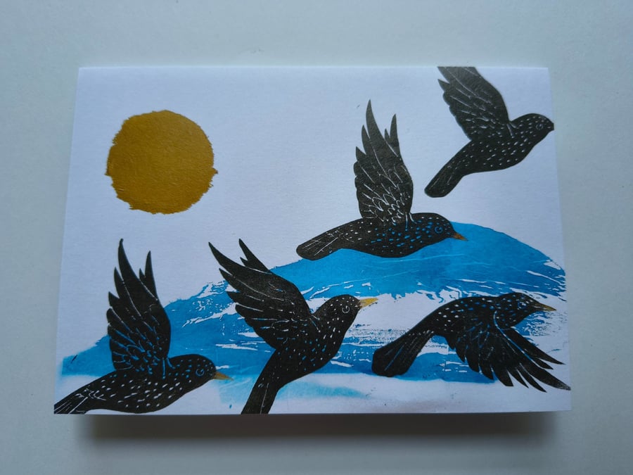 Starlings at Powfoot Greetings Card